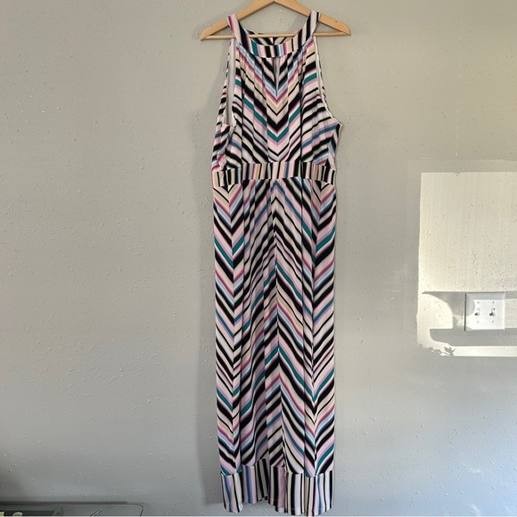 NWT Roz & Ali Multicolored Colorful Rainbow Maxi Dress Vacation Summer 3X - Picture 1 of 8